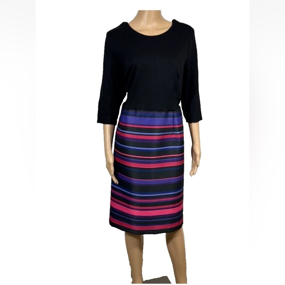 Hutch Women’s Fit n Flare Dress Black with Multi Colored Full Skirt Size 18W